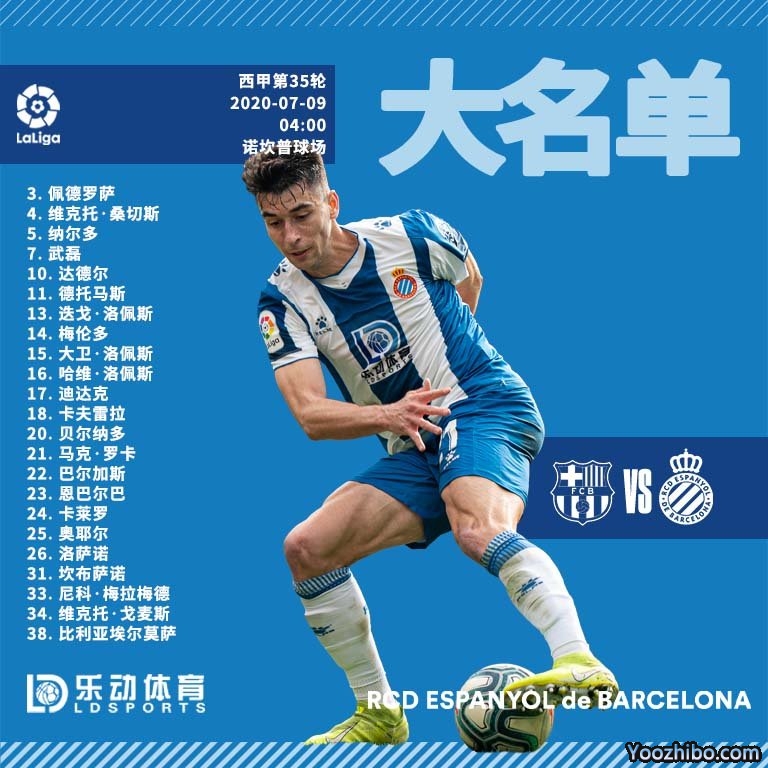 西班牙人vs<a href=/mianfeizuqiu/barcelona/ target=_blank class=infotextkey>巴萨</a>大名单